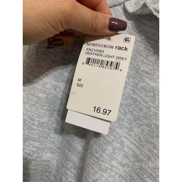 Belle by Belldini Heather Light Grey Ruffle Soft Top Size Medium NWT - Picture 6 of 6